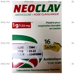 noklav devient|NEOCLAV, 1 / 125 g / mg, 1 boîte 14 sachets – RCP .